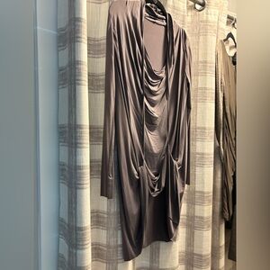 All Saints Draped Dress in Gray